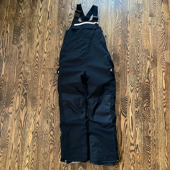 all in motion Black with Light Pink Trim Snow Pant Bibs - Picture 1 of 5